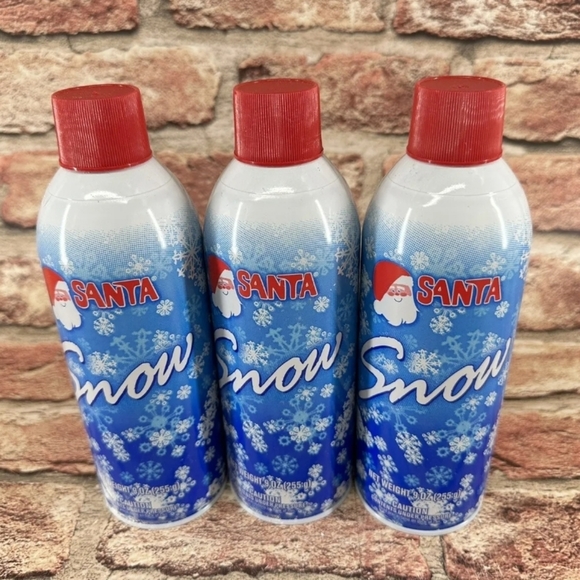Santa Snow Christmas Flocking Spray 9oz Cans Windows Trees Crafts Lot of 3 Cans - Picture 1 of 5